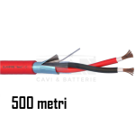 ELA_282105R - Cavo Incendio Schermato 2x1.00 TW, RAME 100%, LSZH, Uo=400V, EN50200 (PH120) (Bobina da 500mt)