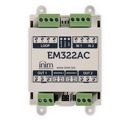 IN_EM322AC - Modulo indirizzato 2 ingressi e 2 uscite relè 230v