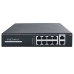 VT_SW1008POE-G-120-E - Switch 10/100/1000Mbps, 8 porte PoE+ e 2 porte uplink, max 120W