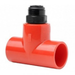 PRT_CHT-CAPKIT25105R - Ti a 90° d.25mm con capillare per tubo da 10mm abs rosso