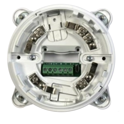 IN_ESB1021 - Segnalatore ottico acustico autoindirizzato bianco A BASSO CONSUMO, completo di base EB0010.  240 indirizzi completo di isolatore.