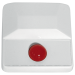 UTKRO120R - Spia led in contenitore plastico bianco 12/24v a basso assorbimento (max 16mA), 80x80x20, colore rosso