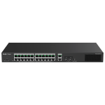 REY_RG-ES228GC-P - Switch 24P Gigabit, Managed L2 Cloud, 24PoE+, 370W max, 2 SFP + 2 RJ45 Uplink 1Gbps, PoE fino a 250m (10Mbps)