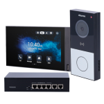 AKU_AK-KIT03-IP - Kit videocitofono IP WIFI (post.esterna da parete a 1 pulsante, post. interna 7", switch PoE)