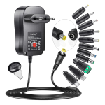 ES_DC03-12V3A-U - Alimentatore a spina universale DC 3V / 4.5V / 5V / 6V / 7.5V / 9V / 12V, max 3000mA, 11 connettori inclusi