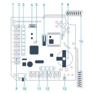 AJA_OCBRIDGE-PLUS - Modulo con 8 uscite OC per integrare dispositivi AJAX in centrali di terze parti