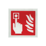AVO_CPS01 - Cartello segnalatore presenza Pulsante Manuale Allarme Incendio vetro acrilico, Norme EN ISO7010. Dimensioni 175x175x4mm