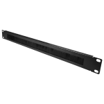 VT_CBBP-1U - Pannello nero 1u con passaggio cavi e spazzola protettiva per rack 19"