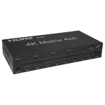 VT_HDMI-MATRIX-4X4-4K - Moltiplicatore di segnale 4 In/4 Out fino a 4K, con telecomando, 12V/2A
