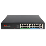 VT_SW1816POE-160-E - Switch 10/100Mbps 16P PoE+ max 160W + 2 uplink Gigabit