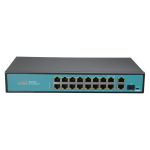 VT_SW1916-F-300-HIPOE - Switch 16PoE+ (1 HI-PoE) 100M + 2 UPLINK Gigabit + 1SFP. 300W TOTALI. FUNZIONE TVCC