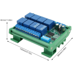 RELE-RS485-8CH - Scheda RS485 a 8 uscite relè supporto guida DIN