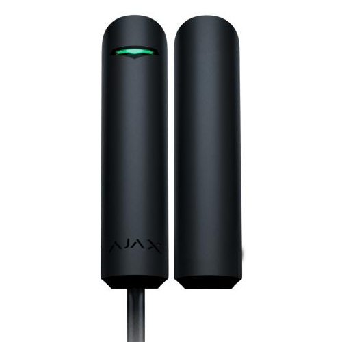 AJA_DOORPROTECT-F-B - Contatto magnetico filare FIBRA con 1 ingresso ausiliario, colore nero