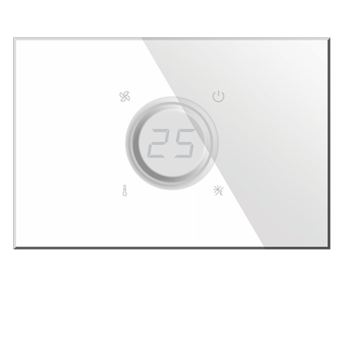 BLU_BX-R07W - Termostato KNX in vetro bianco per scatola 503